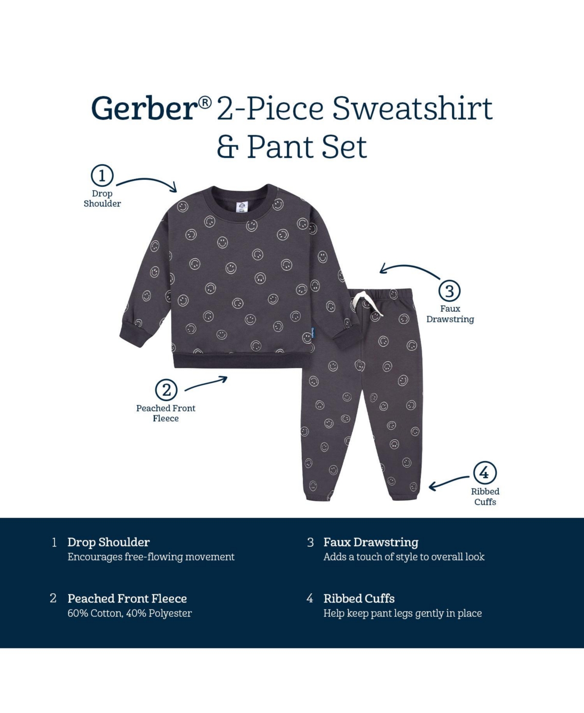 Gerber Toddler Boys Sweatshirt & Pant Set