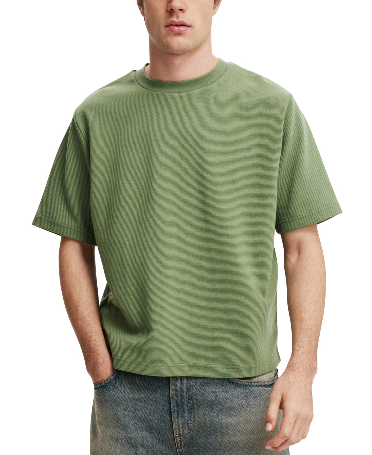 Men's Cropped T-Shirt - Sage Texture