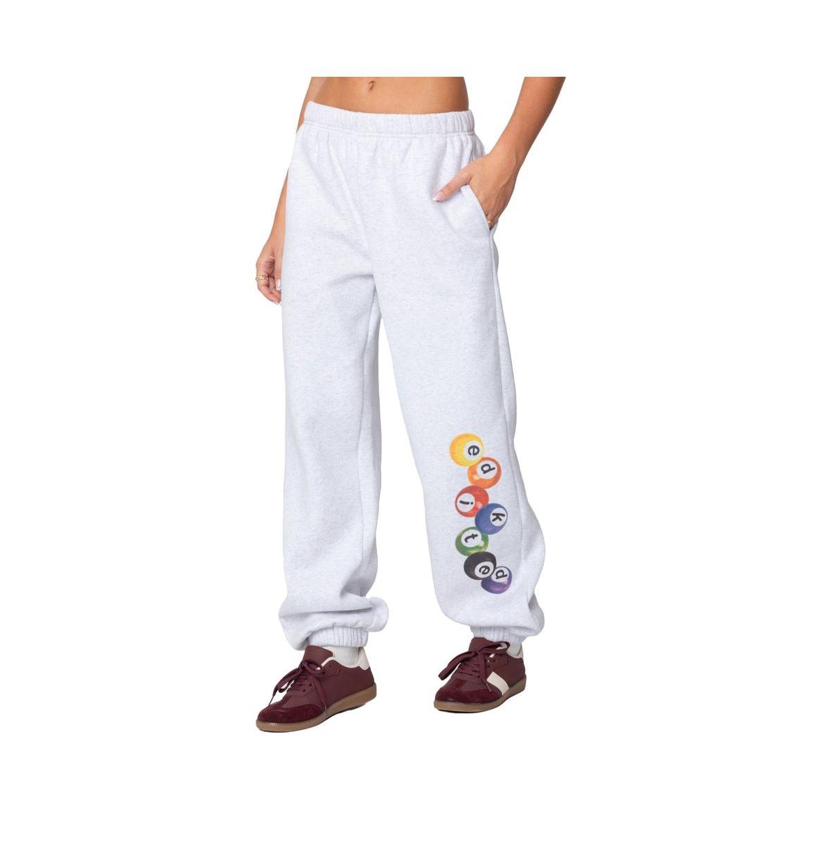 Edikted Women's Billiard Oversized Sweatpants - Gray-melange