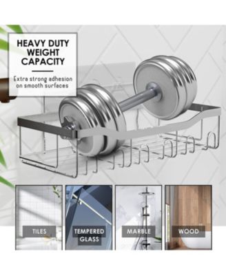 Premium Adhesive Shower Caddy & Bathroom Organizer - Grey