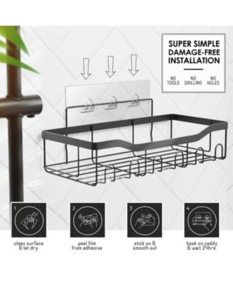Premium Adhesive Shower Caddy & Bathroom Organizer - Grey