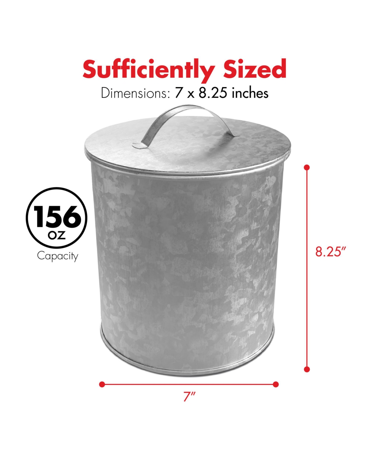 Amici Home Newport Galvanized Metal Canister - X-Large