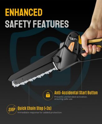 Cordless 8-Inch Mini Chainsaw with Brushless Motor, 20V Battery, Auto-Oiling, and Safety Lock