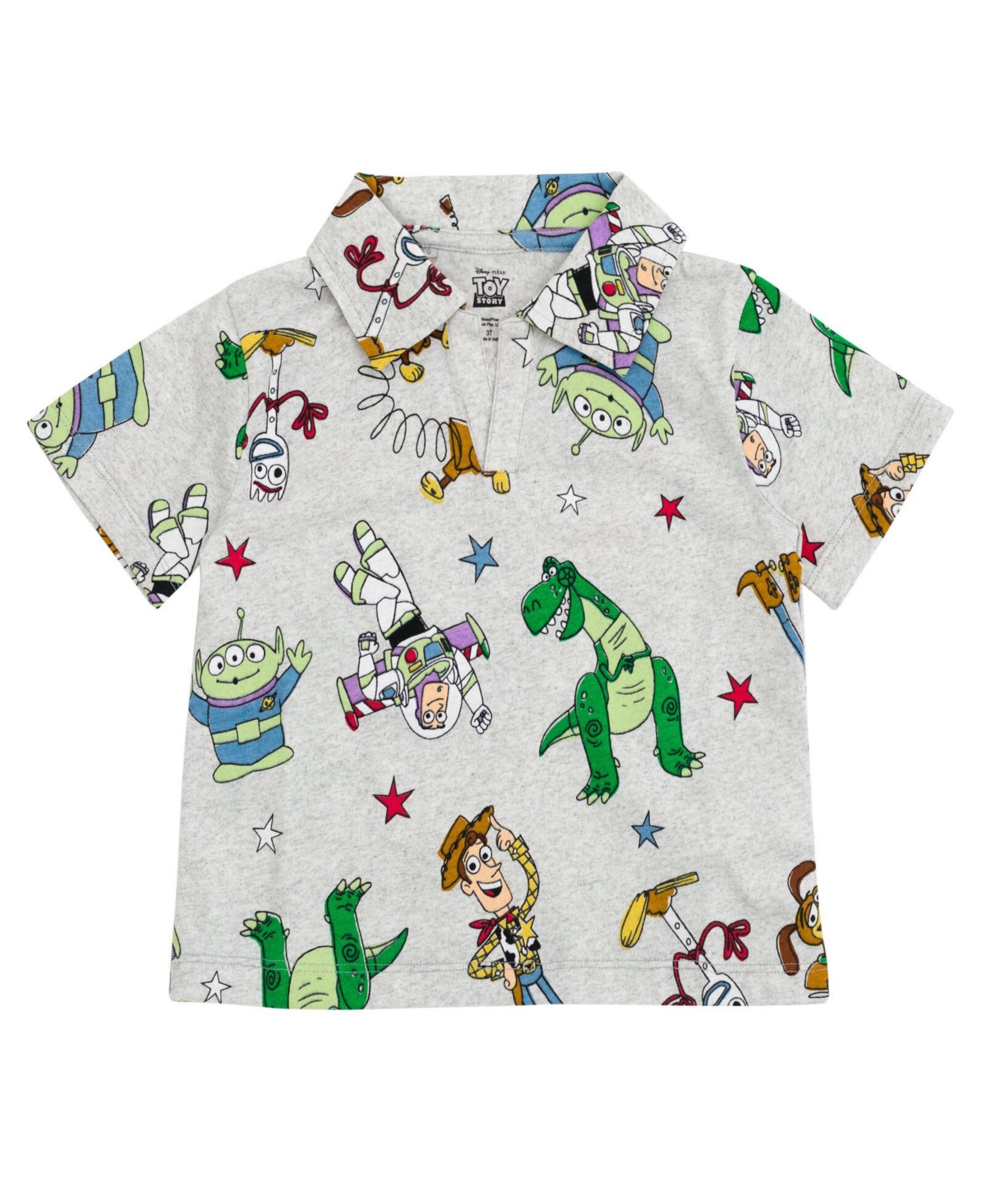 Disney Boys Polo Shirt and Twill Shorts Outfit Set to (2T - 10-12) - gray / navy