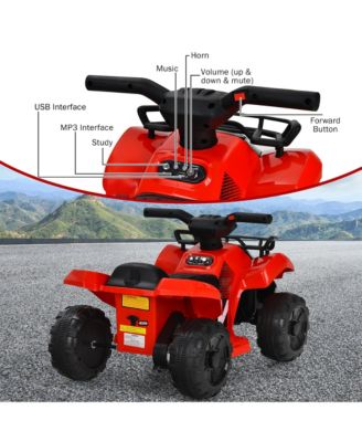 6V Kids ATV Quad Electric Ride On Car Toy Toddler with LED Light MP3