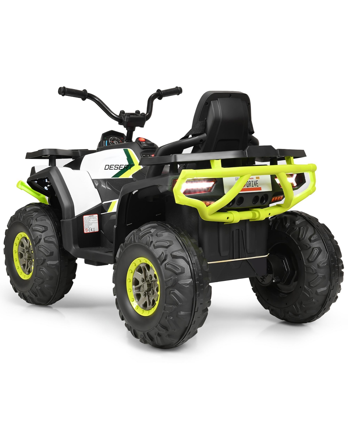 Costway 12V Kids Electric 4-Wheeler Atv Quad 2 Speeds Ride On Car w/MP3&Led Lights