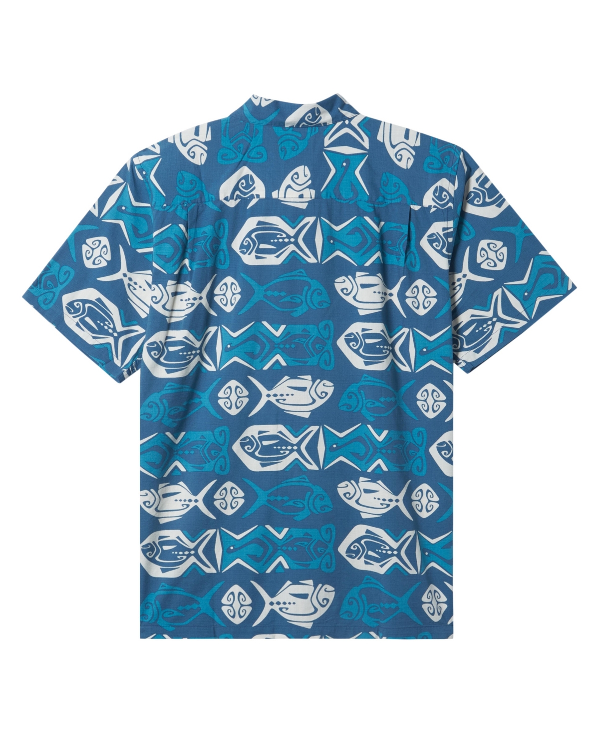 Quiksilver Waterman Men's Band O Fish Short Sleeve Shirt - Indian Teal Print 4