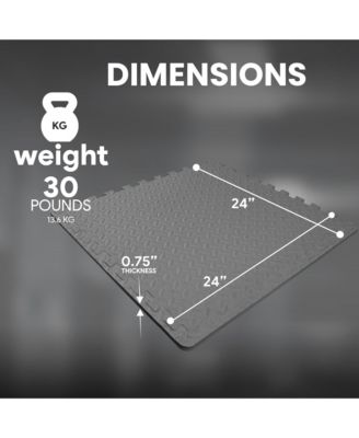 Foam Interlocking Exercise Floor Mat, 96 SqFt, Gray (2 Pack)