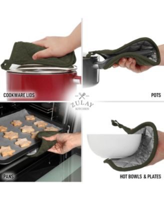 Cotton Pot Holder 7x7 Inch Heat Resistant Quilted Terry Cloth (1 Pack)