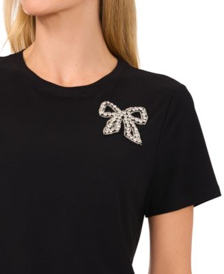 Women's Embellished Bow Tee