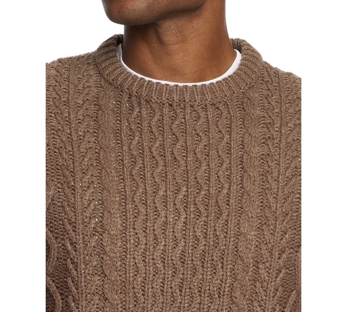 Weatherproof Vintage Men's Zig-Zag Cable Knit Crewneck Sweater
