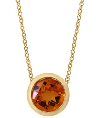 EFFY® Round Gemstone 18" Pendant Necklace in 14K Gold Plated Silver 