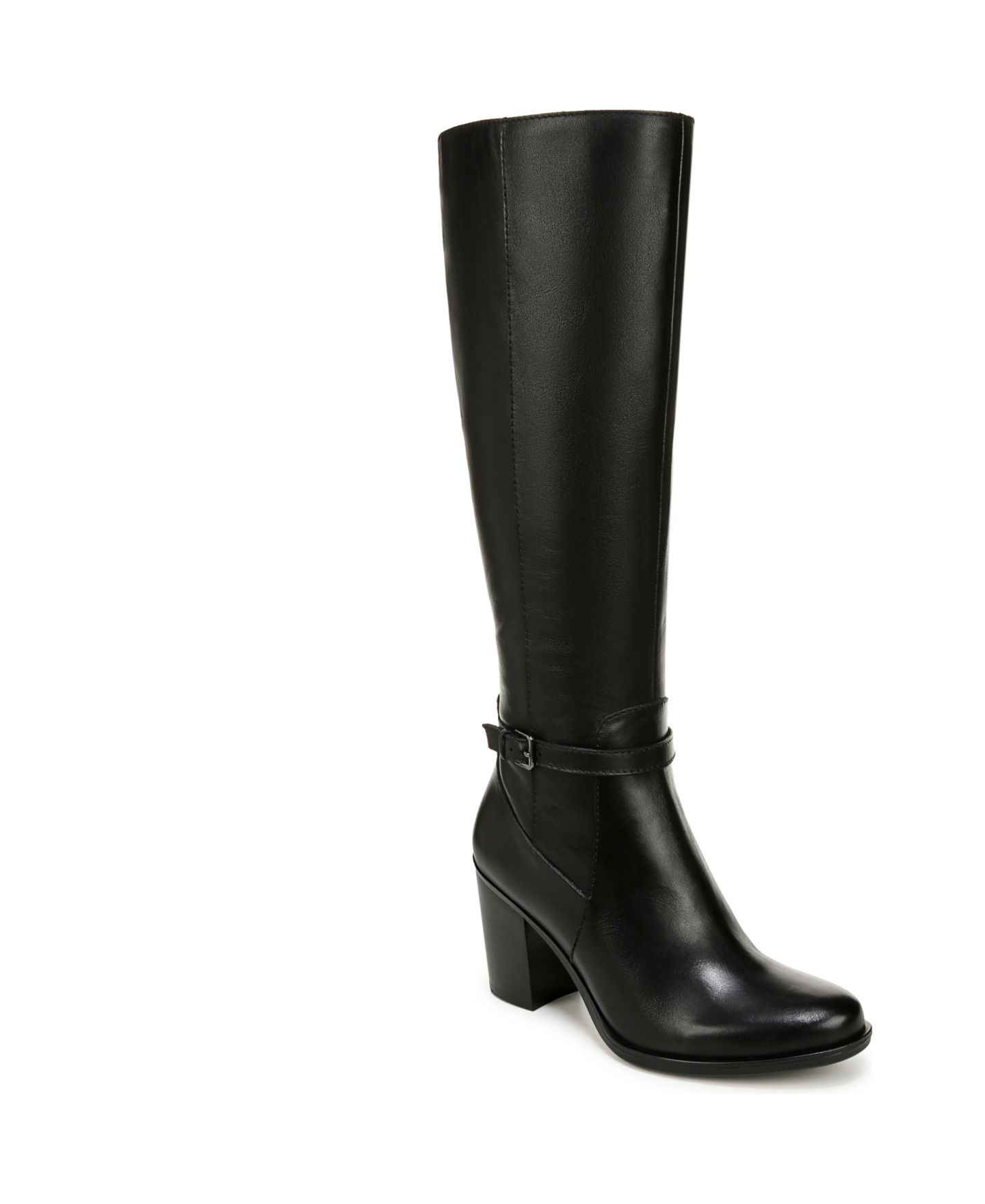 Женские ботинки Naturalizer Kalina Knee High Boots, Regular Calf, Narrow Calf, Wide Calf, & Extra Wide Calf, цвет: Чёрный кожаный — фото 1