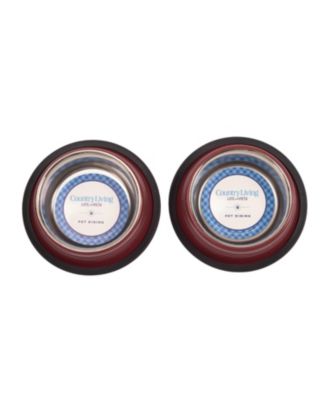 Set of 2 Ribbed Non-Slip Stainless Steel Pet Bowls – Durable and Safe Dog Bowls