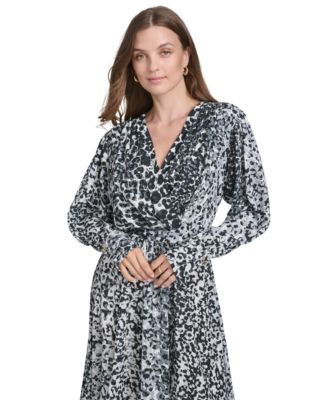 Halston Women's Animal-Print Fit & Flare Dress - Macy's