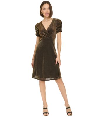 Tommy Hilfiger - Women's Puff-Sleeve Ruched Dress