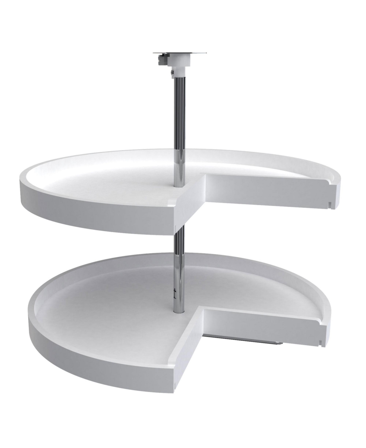 28'' Lazy Susan Pie-Cut Polymer 2-Shelf, White, 6942-28-11-52