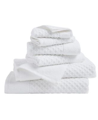 Quick-Drying Cotton Diamond Waffle Textured 6-Piece Bath Towel Set 54x27x0.5 inches,26x16 inches