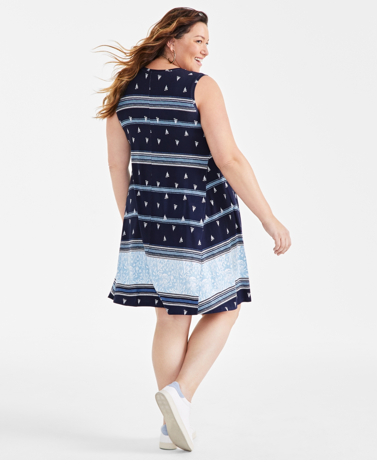 Style & Co Plus Size Sleeveless Printed Tank Dress, Created for Macy's