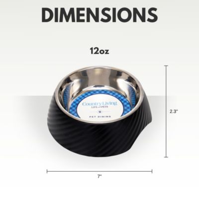 Set of 2 Twill Melamine Dog Bowls with Removable Stainless Steel Inserts – Stylish & Durable Pet Feeder