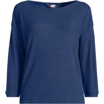 Plus Size 3/4 Sleeve Cozy Rib Dolman Top