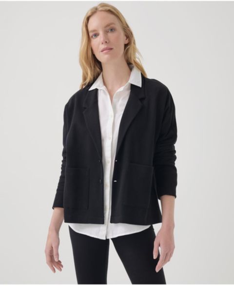 Женский пиджак Pact Organic Cotton Airplane Relaxed Blazer, цвет: Чёрный