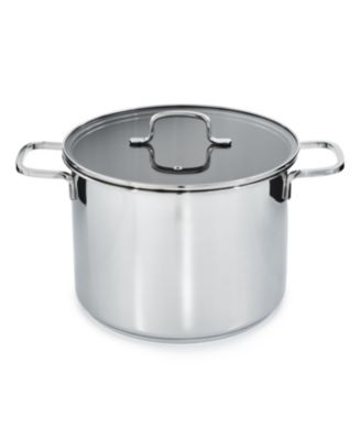DiNA Helix Recycled 18/10 Stainless Steel 10.25" Stockpot 10.6qt., Glass Lid