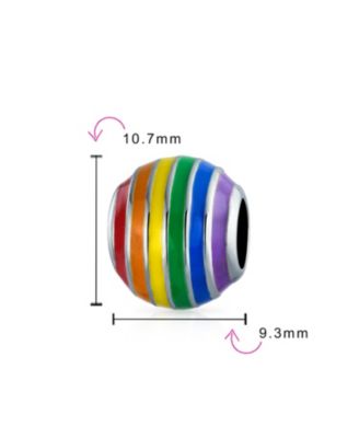 Inspirational Rainbow Symbol Spacer Charm Bead Sterling Silver Fits European Bracelet