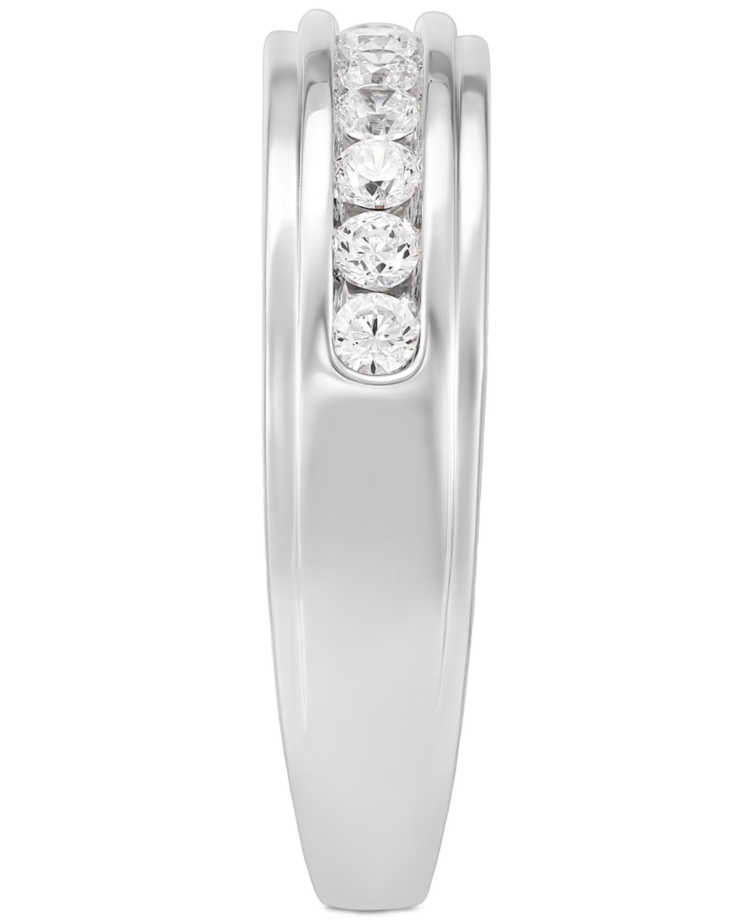 Men's Lab Grown Diamond Channel Band (1/2 ct. t.w.) Set in 10k White Gold