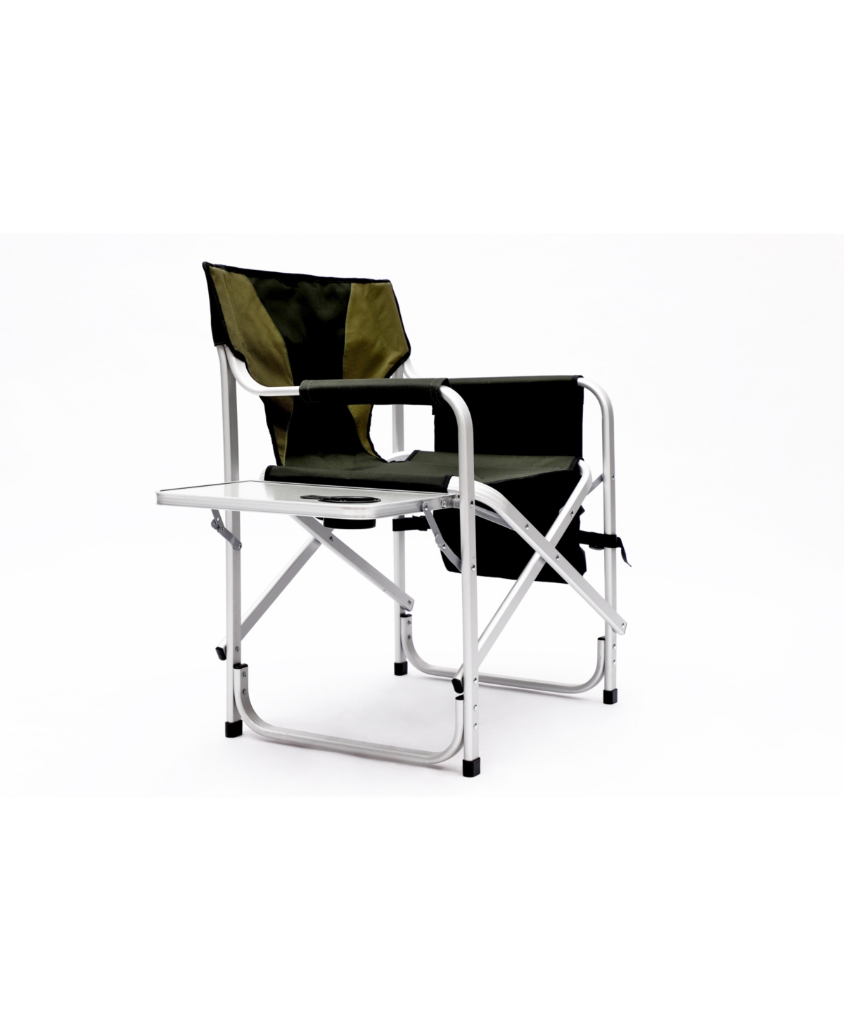 Slickblue 1-Piece Padded Folding Outdoor Chair with Side Table and Storage Pockets – Lightweight Oversized Director's Chair for Indoor