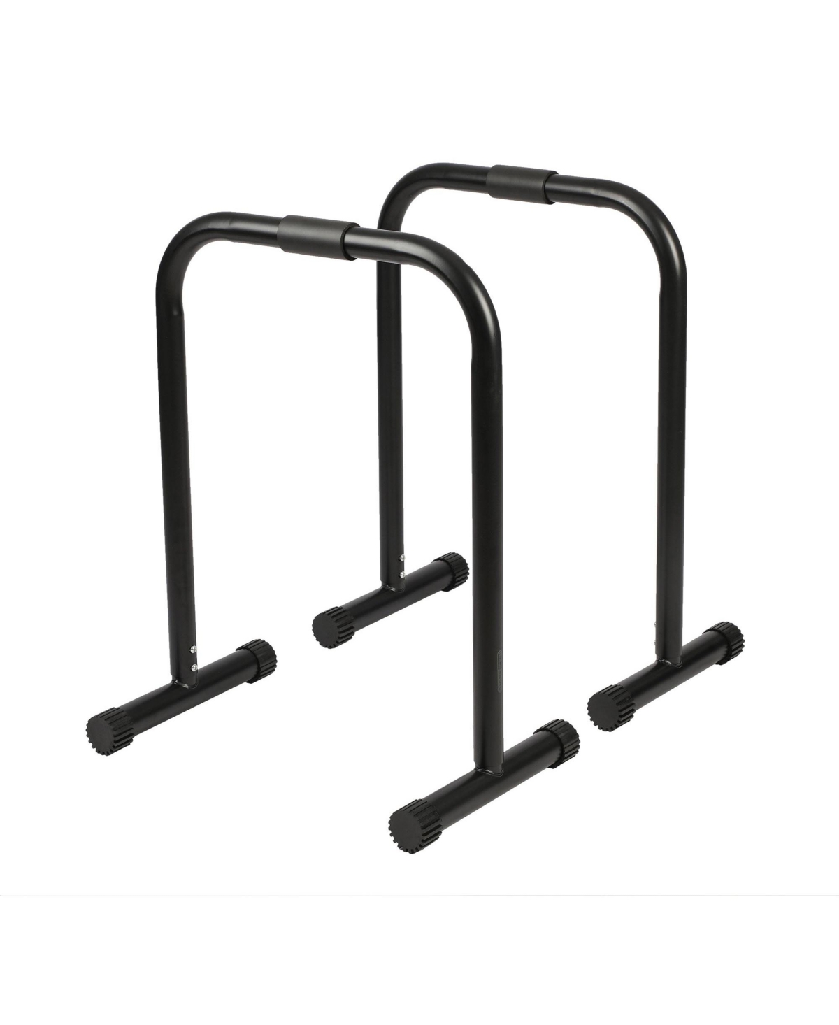 Dip Station Bar with Adjustable Foot and Non Slip Foot Covers, Black - Black