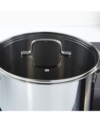 DiNA Helix Recycled 18/10 Stainless Steel 8" Stockpot 3.2qt., Glass Lid