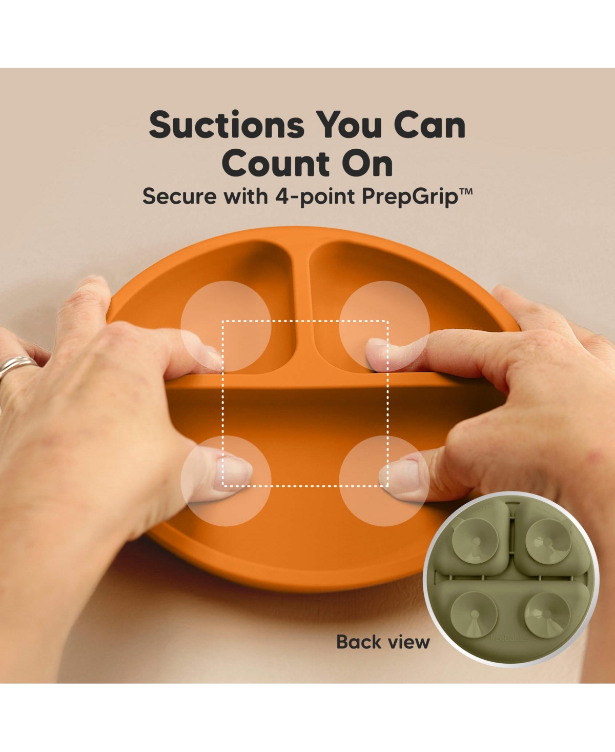 KeaBabies 3-Pack Prep Suction Plates with Lids, 100% Silicone Baby Plates with Lid, Bpa-Free Kids Divided Toddler Plates