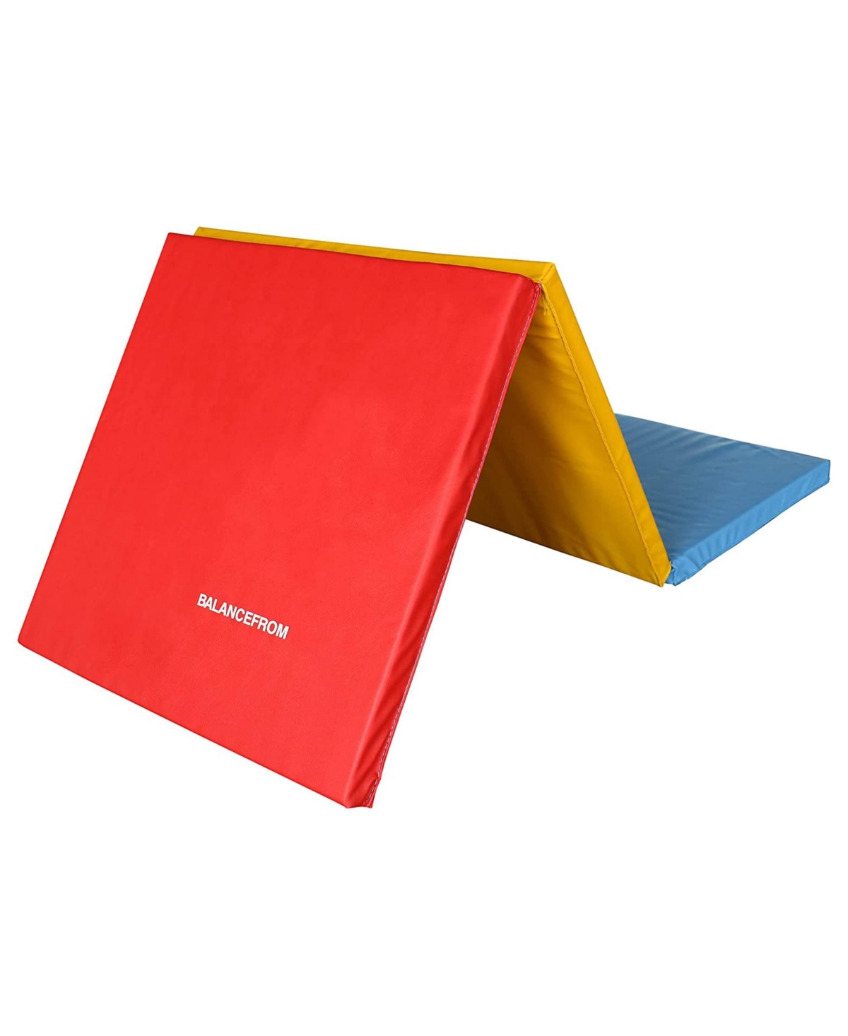 GoGym 1.5" Thick Folding 3 Panel Gym Fitness Mat, Multicolor