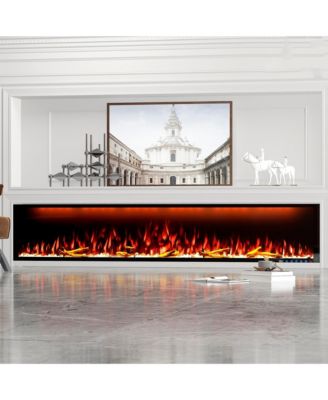 Mondawe 88" Smart Electric Fireplace with WiFi, Alexa, Touch & Remote Control, 13 Flame Colors, 3 Top Lights, and Timer Function