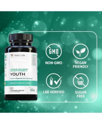 Youth Premium Anti-Aging Mix Capsules, Anti Aging Supplement for Women and Men s Longevity, Brain, Heart, Cell & Skin Support, 60ct