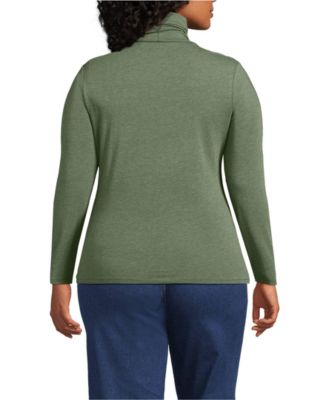 Plus Size Lightweight Jersey Long Sleeve Turtleneck