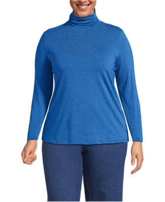 Plus Size Lightweight Jersey Long Sleeve Turtleneck