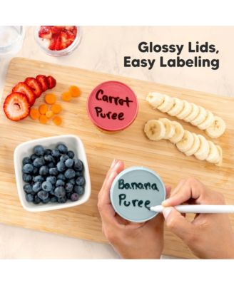 4pk Prep Baby Food Storage Containers, Leak-Proof, BPA Free Glass Baby Food Jars for Feeding