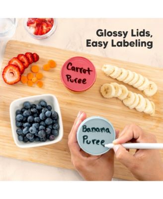 4pk Prep Baby Food Storage Containers, Leak-Proof, BPA Free Glass Baby Food Jars for Feeding