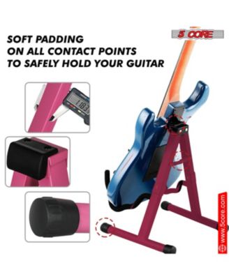 Double Guitar Stand Floor Adjustable Heavy Duty A Frame Folding Acoustic Electric Bass Mandolin Banjo Violin Holder Stands