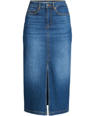 Women's Soft Denim Midi Column Skirt