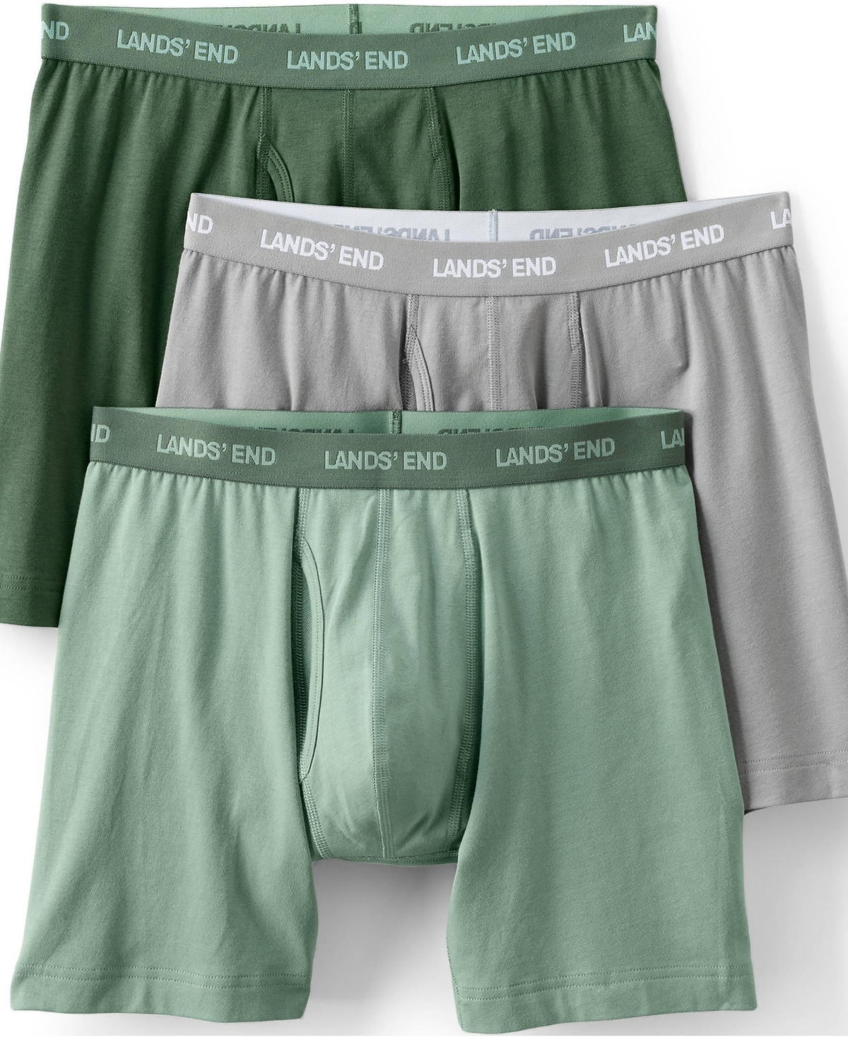 Lands' End Men's Comfort Knit Boxer 3 Pack - Estate green 3 pack