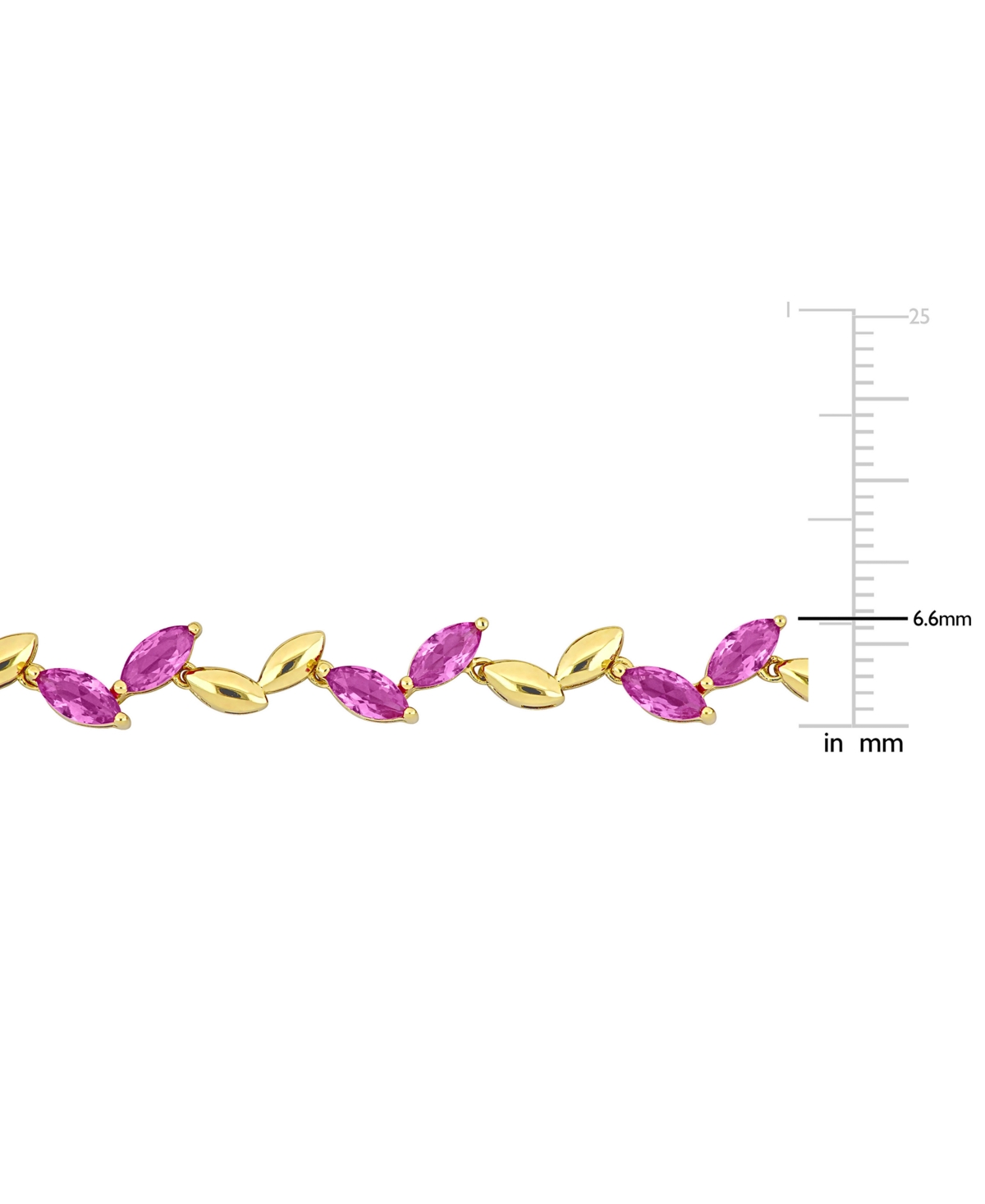 Macy's Lab-created Pink Sapphire & Polished Marquise 17" Collar Necklace (20 Ct. T.w.) In Gold