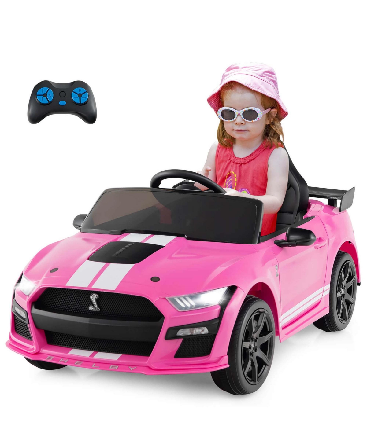Costway 12V Licensed Ford Mustang Shelby GT500 Kids Ride on Car with Remote Control