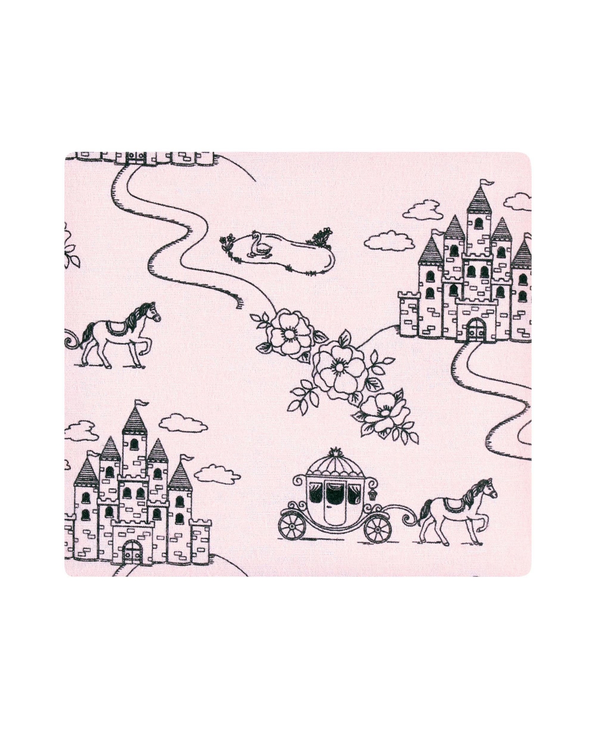 Hudson Baby Infant Girl Cotton Poly Flannel Receiving Blankets Bundle, One Size - Fairytale princess