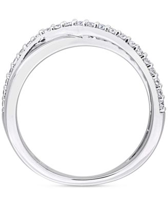 Moissanite Crossover Statement Ring (1/4 ct. t.w.) in Sterling Silver