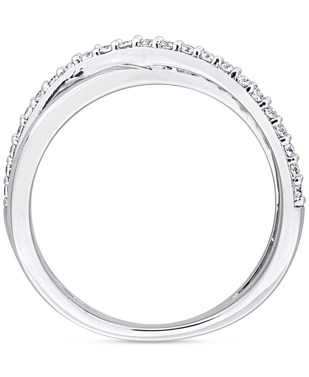 MACY'S MOISSANITE CROSSOVER STATEMENT RING (1/4 CT. T.W.) IN STERLING SILVER 