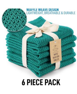 6 Pack Waffle Weave Reusable Cotton Kitchen Towels