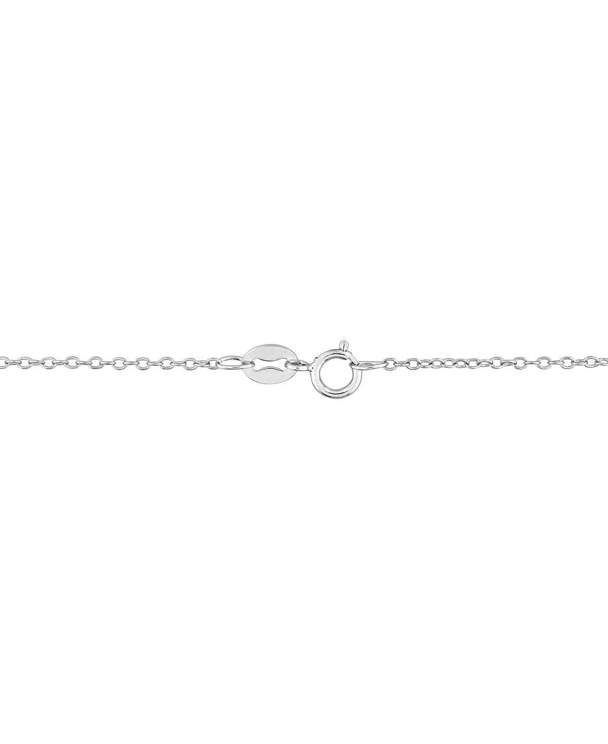 Macy's Black Agate Pear Bead Frame 17" Pendant Necklace In Sterling Silver (also In White Agate, Malachite, In Black Agate